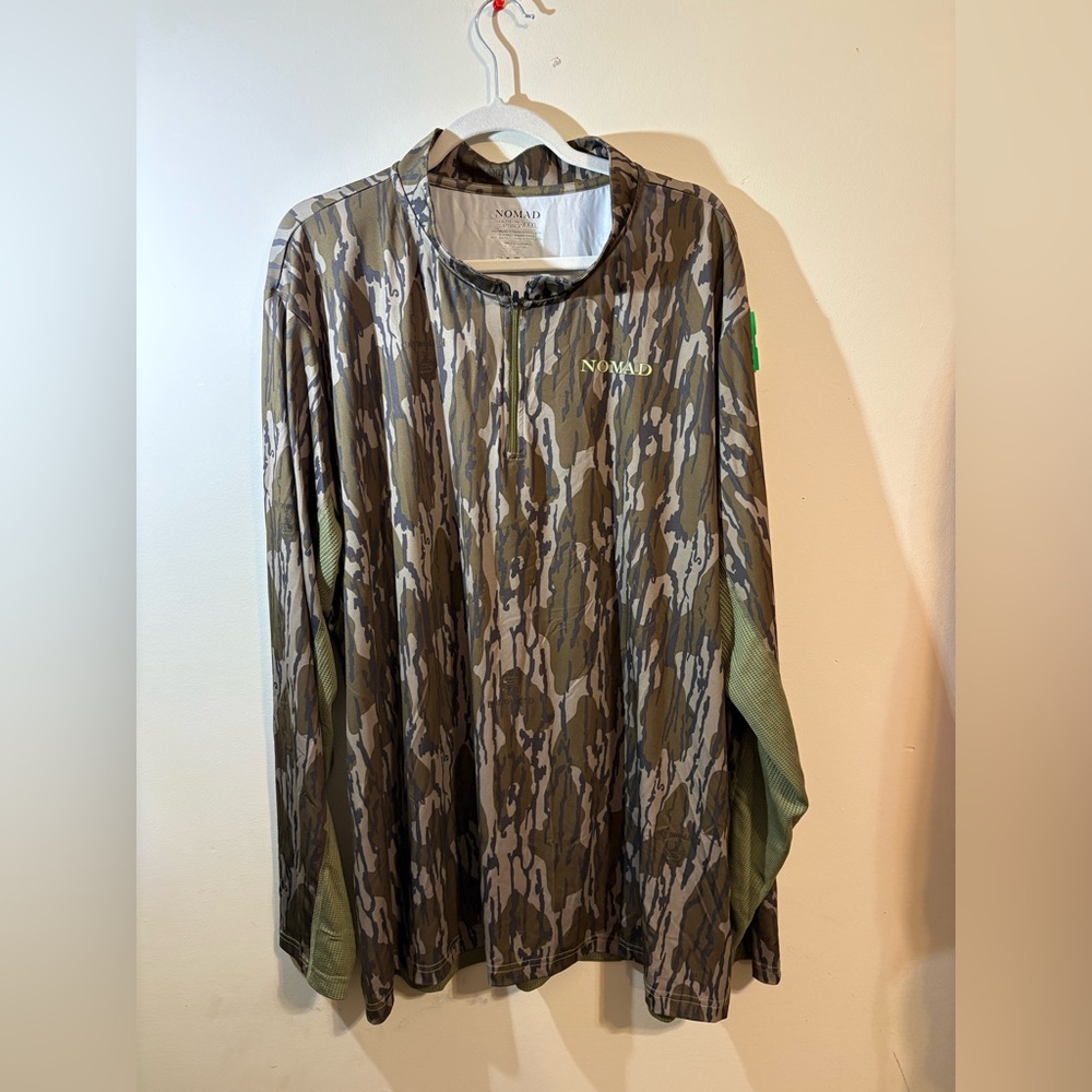 Nomad Men’s XXXL 1/4 Zip performance hunting pullover shirt‎ green camouflage